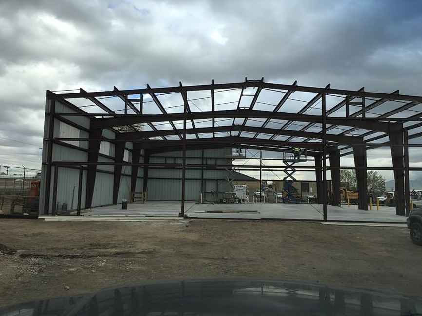 South Valley Maintenance Facility — steel frame erection